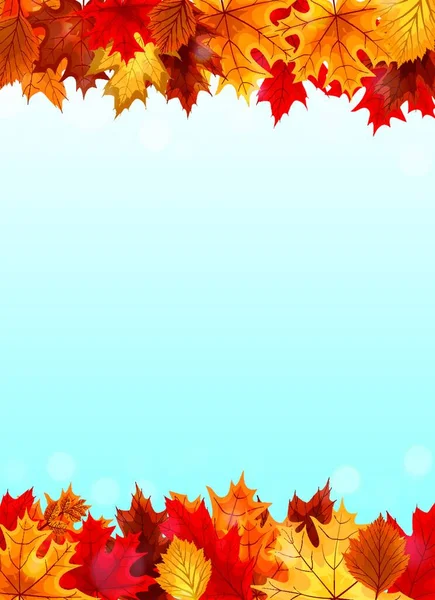 Abstract Vector Illustratie Achtergrond Met Vallende Herfstbladeren Eps10 — Stockvector