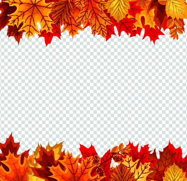 Abstract Vector Illustration Background Falling Autumn Leaves Transparent Background Eps10 — Stock Vector