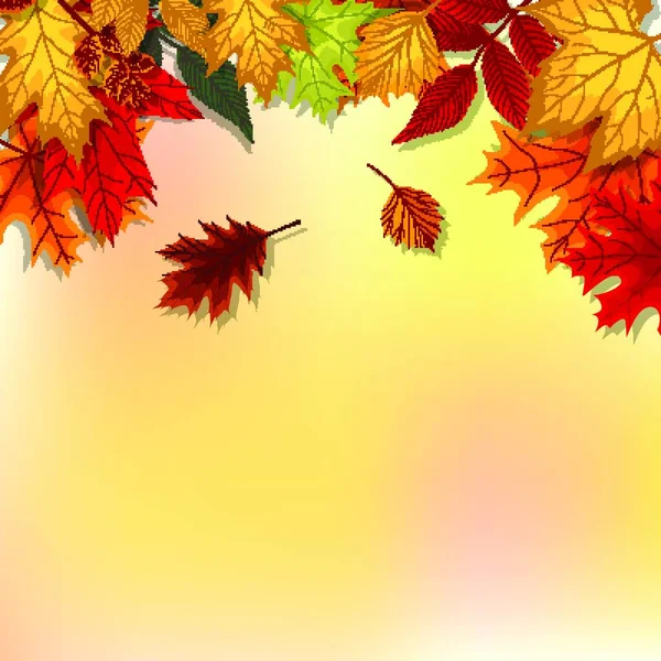 Vector Illustration Background Falling Autumn Leaves 추상화 Eps10 — 스톡 벡터