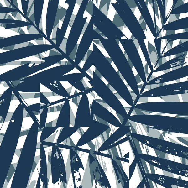 Kusursuz Palmiye Yaprağı Desenli Vektör Arkaplan Fayansı — Stok Vektör