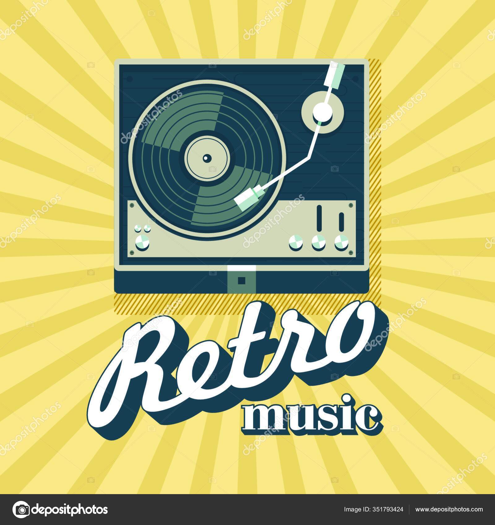 Retro Música. Jogador Para Discos De Vinil. Logotipo, Ícone. Ilustração  Vetorial Com Lugar Para Texto. Royalty Free SVG, Cliparts, Vetores, e  Ilustrações Stock. Image 85779358