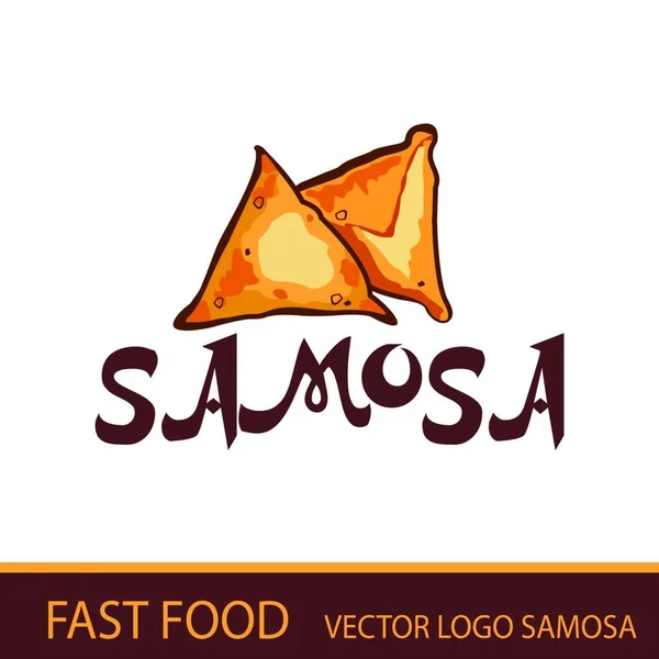 Samosa Fast Food Logo Wektora — Wektor stockowy