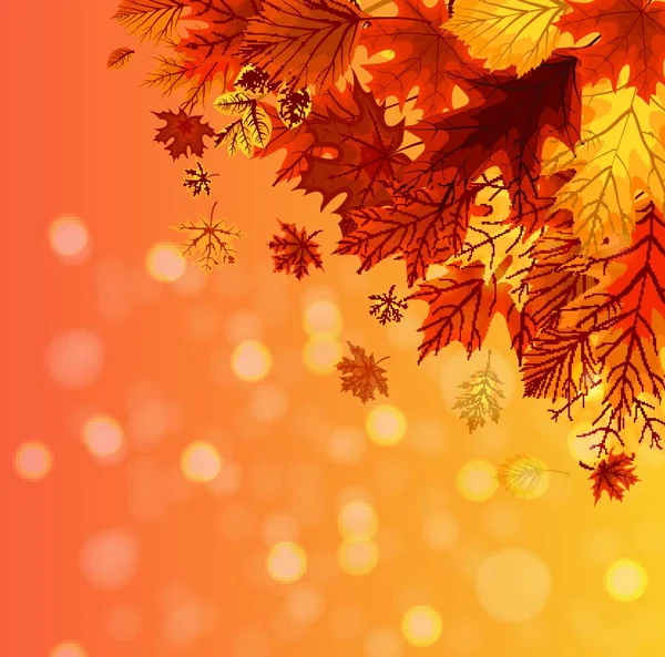 Abstract Vector Illustration Autumn Happy Thanksgiving Background Falling Autumn Leaves — Vetor de Stock