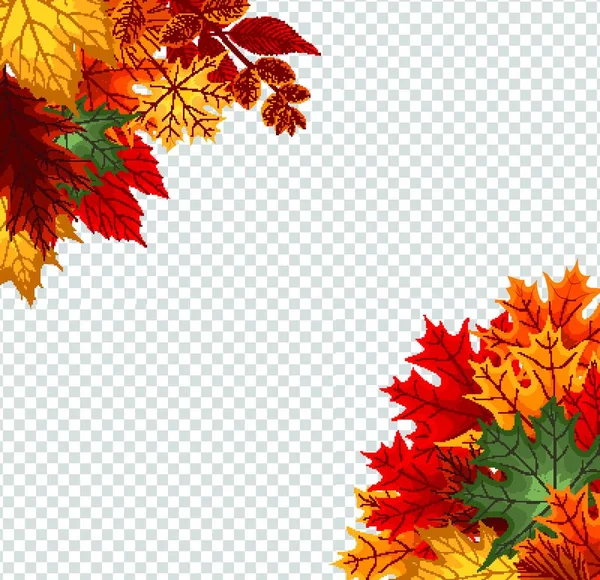 Abstrakte Vektorillustration Hintergrund Mit Fallenden Herbstblättern Auf Transparentem Hintergrund Eps10 — Stockvektor