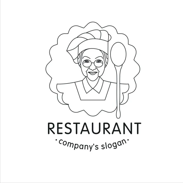 Εστιατόριο Καφέ Μονόχρωμο Διανυσματικό Λογότυπο — Διανυσματικό Αρχείο