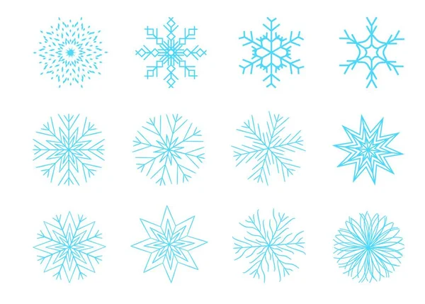 Copos Nieve Navidad Sobre Fondo Blanco Ilustración Vectorial Eps10 — Archivo Imágenes Vectoriales