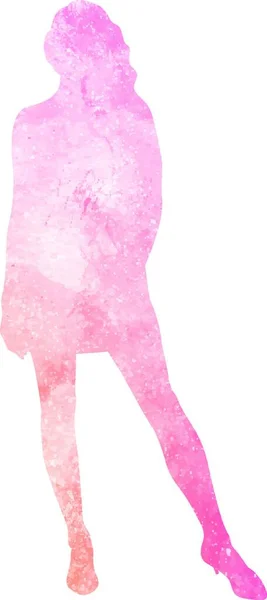 Silhouette Aquarelle Femme — Image vectorielle