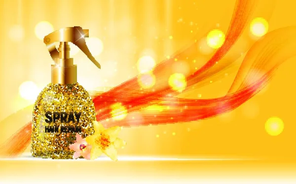 Ontwerp Hair Repair Spray Cosmetics Product Template Voor Advertenties Magazine — Stockvector