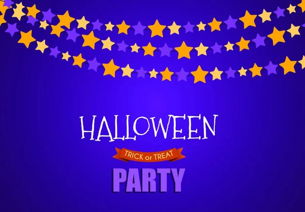 Halloween Party Background Template Vector Illustration — Stock Vector