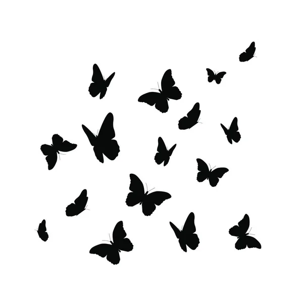 Beautifil Butterfly Silhouette Isolated White Background Vector Illustration Eps10 — Stock Vector