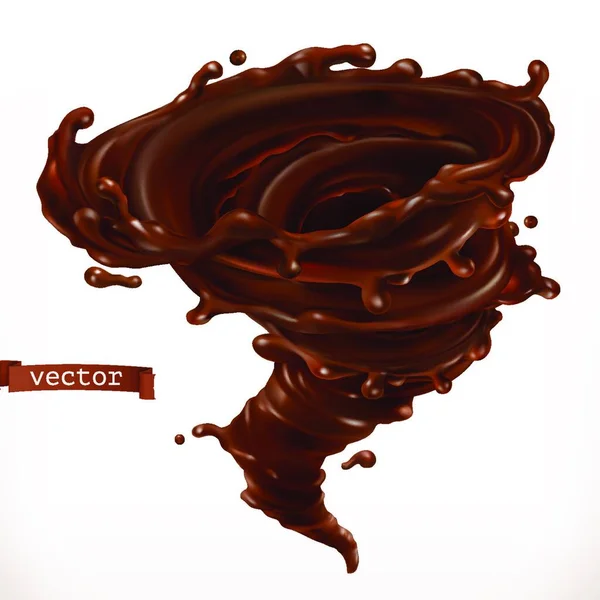 Schokoladen Tornado Realistischer Vektor — Stockvektor