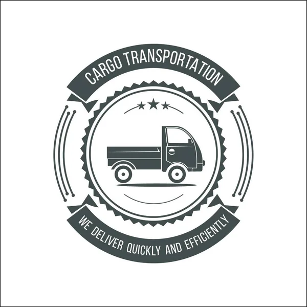 Lkw Vektor Logo Monochrom — Stockvektor