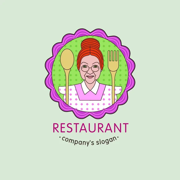 Restaurante Restaurante Vector Logo Cafetería Casera — Archivo Imágenes Vectoriales