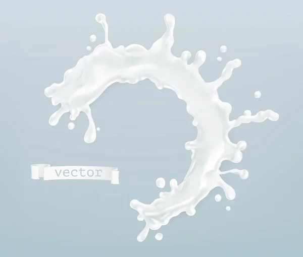 Salpicadura Leche Vector Elemento — Vector de stock