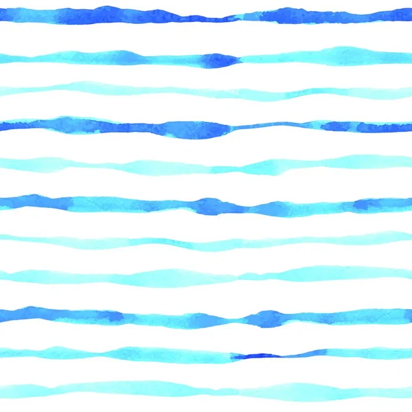 Aquarelle Bleue Sans Couture Avec Lignes Ondulées Arrière Plan Vectoriel — Image vectorielle