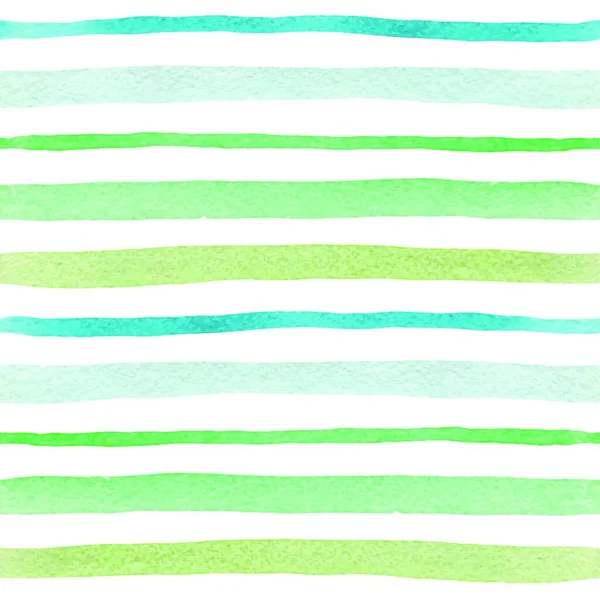 水彩斑斓的条纹图案 绿色线条 白色背景 手绘矢量图解 — 图库矢量图片