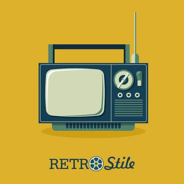Vieille Télé Illustration Dans Style Rétro Illustration Vectorielle Logo Icône — Image vectorielle