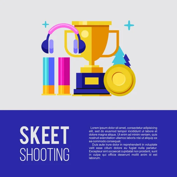 Shooting Skeet Set Vector Elements Place Text Vector Emblem — Stock Vector