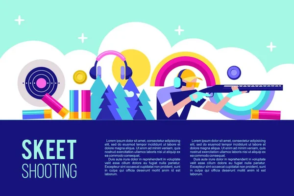 Shooting Skeet Vector Illustration Place Text — Stock Vector