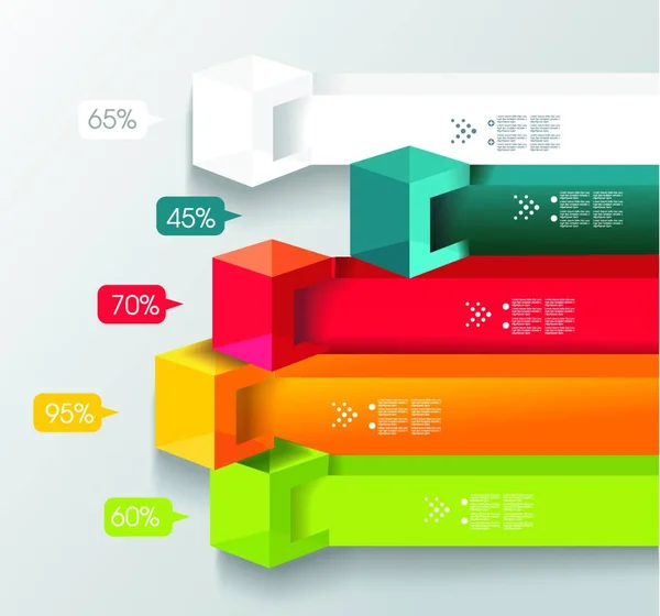 Abstrakte Würfel Und Banner Infografiken Mit Prozentvorlage Kann Für Diagramme — Stockvektor