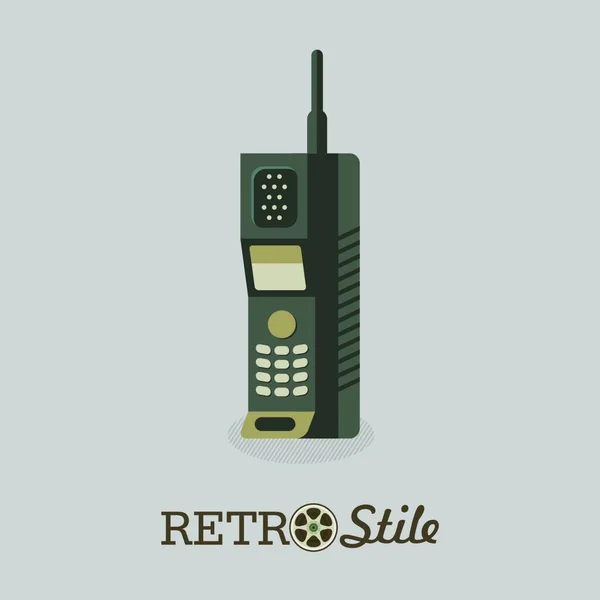 Rádiótelefon Egy Elavult Modell Kézifegyver Vektor Illusztráció Könnyű Háttérrel Elszigetelve — Stock Vector