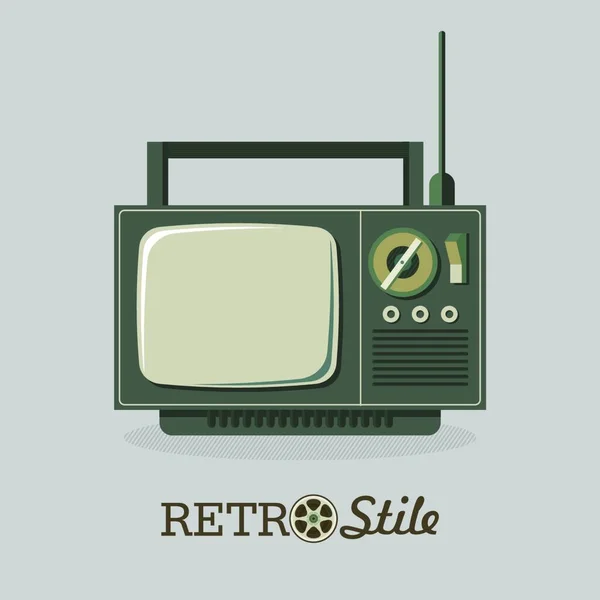 Televisión Retro Ilustración Vectores Logotipo Icono — Archivo Imágenes Vectoriales