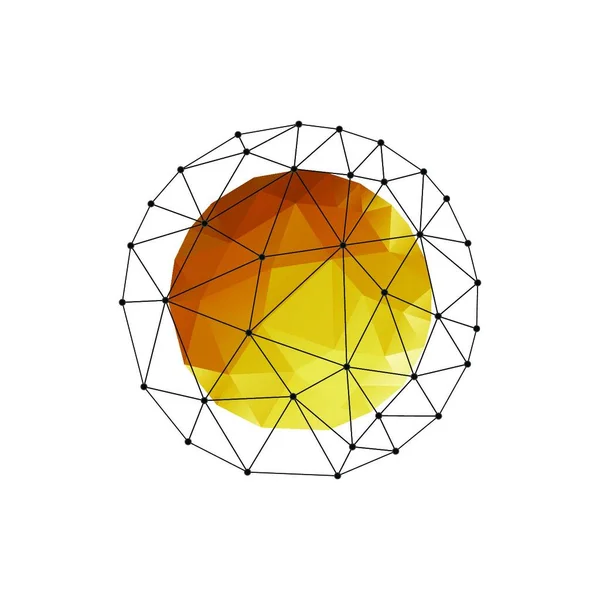带金三角的矢量彩色抽象几何球矢量带金三角的彩色抽象几何球 — 图库矢量图片