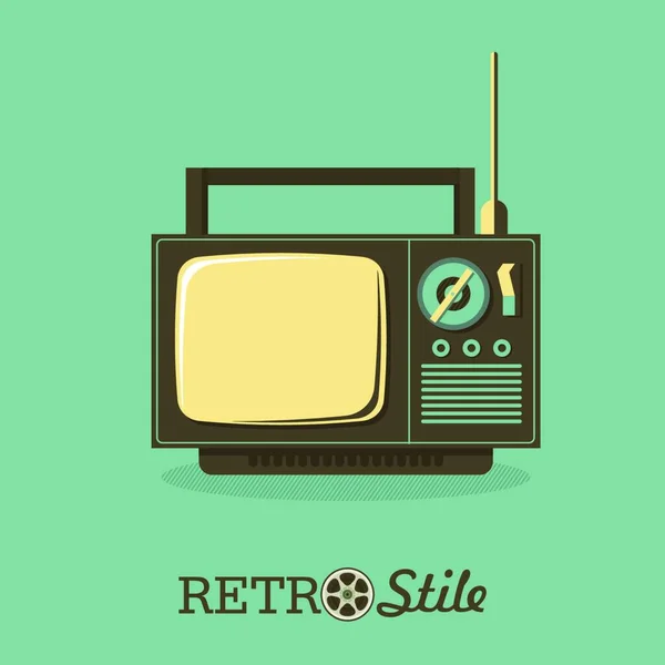 Televisión Retro Ilustración Vectores Logotipo — Archivo Imágenes Vectoriales
