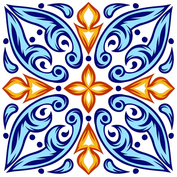 Tono Cerámica Italiana Ornamento Étnico Popular Talavera Mexicana Azulejo Portugués — Archivo Imágenes Vectoriales