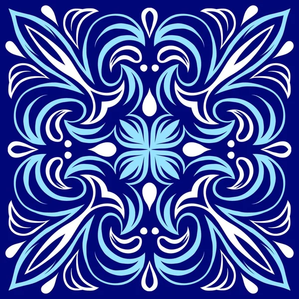 Italiaans Keramisch Tegelpatroon Etnische Folk Ornament Mexicaanse Talavera Portugese Azulejo — Stockvector