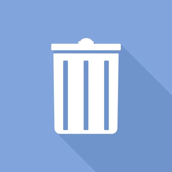 Trash Can Icon Long Shadow — стоковый вектор