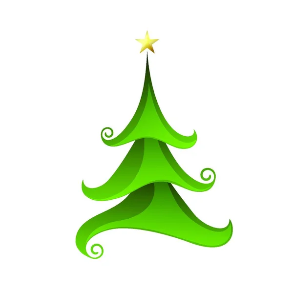 Feliz Árbol Navidad Aislado Blanco Ilustración Vectorial Eps10 Feliz Árbol — Archivo Imágenes Vectoriales