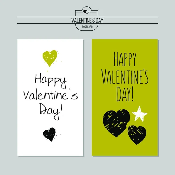 Üdvözlet Valentine Rsquo Day Rajzolt Firkák Kézzel Rajzolt Aranyos Vektor — Stock Vector