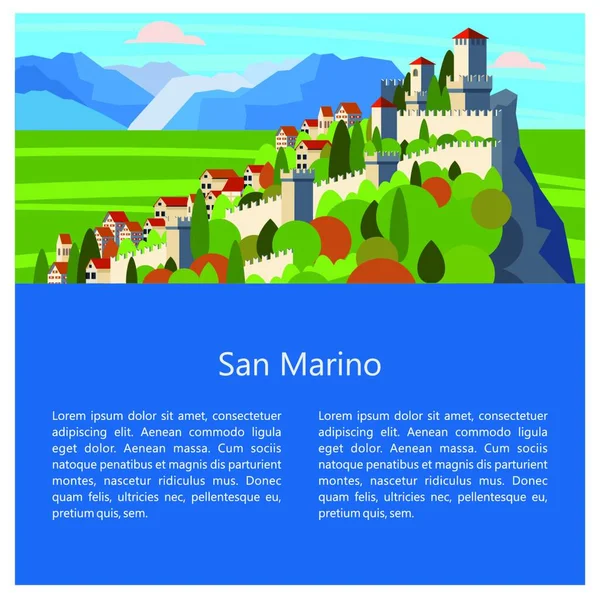 Italia San Marino Una Piccola Repubblica Italia Illustrazione Vettoriale Con — Vettoriale Stock