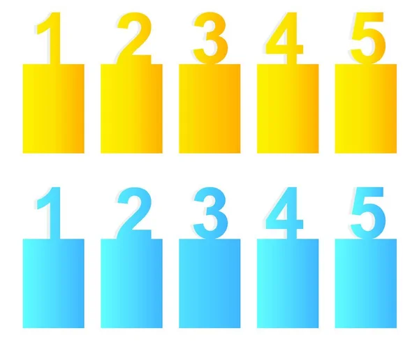 Deux Trois Quatre Cinq Icônes Progrès Vectoriel Pour Cinq Étapes — Image vectorielle