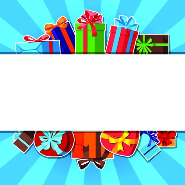 Γιορτή Φόντο Κάρτα Αυτοκόλλητο Κουτιά Δώρο Γιορτή Φόντο Κουτιά Δώρο — Διανυσματικό Αρχείο