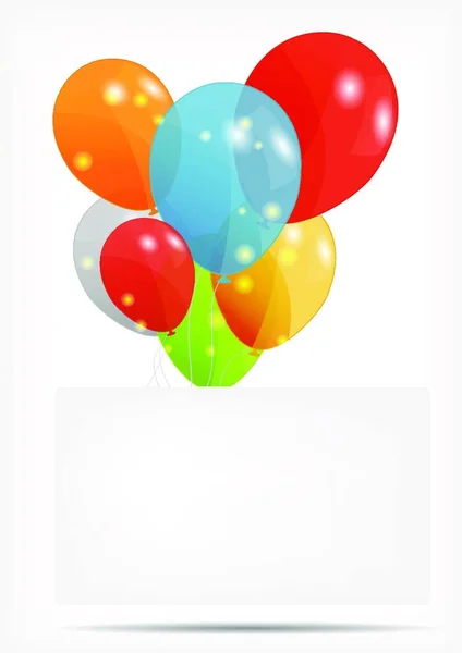 Tarjeta Regalo Con Globos Vector Ilustración — Archivo Imágenes Vectoriales