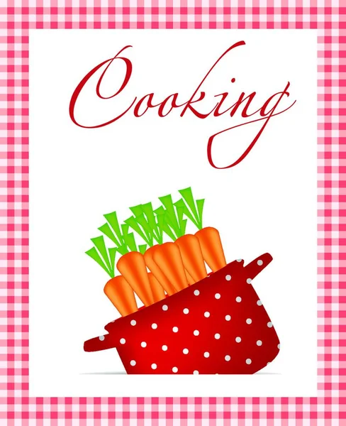 Красный Горшок Морковью Органическая Диета Икона Здоровой Пищи Векторная Иллюстрация — стоковый вектор