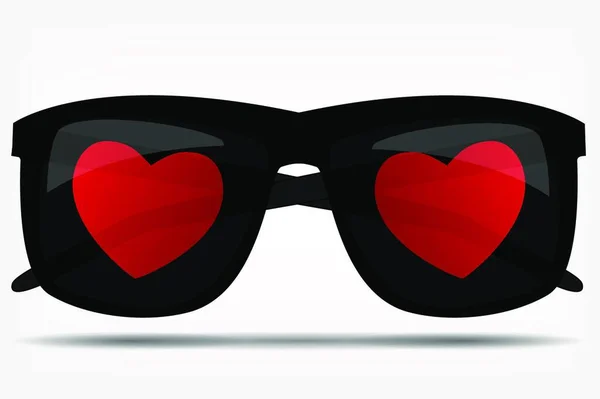 Solglasögon Med Hjärta Vektor Illustration — Stock vektor