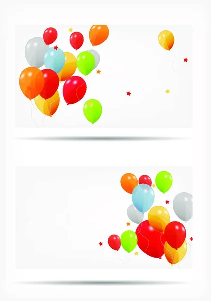 Tarjeta Regalo Con Globos Vector Ilustración — Archivo Imágenes Vectoriales