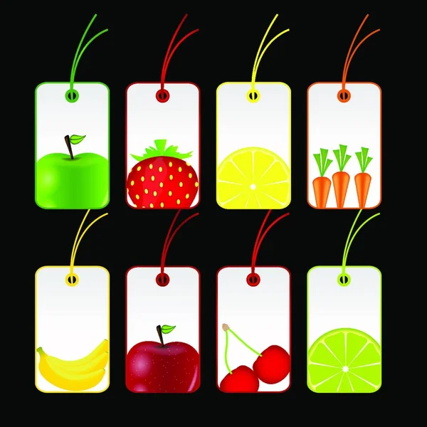 Illustration Vectorielle Des Étiquettes Fruits Frais — Image vectorielle