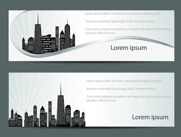 Ilustración Vectorial Silueta Ciudades — Archivo Imágenes Vectoriales