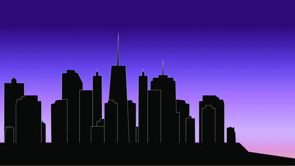 Vector Illustration Cities Silhouette — Stock Vector