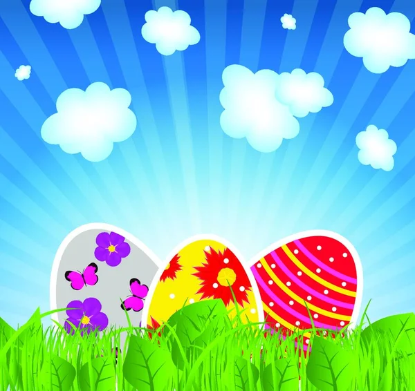 Vector Illustration Background Easter Eggs — Stock Vector