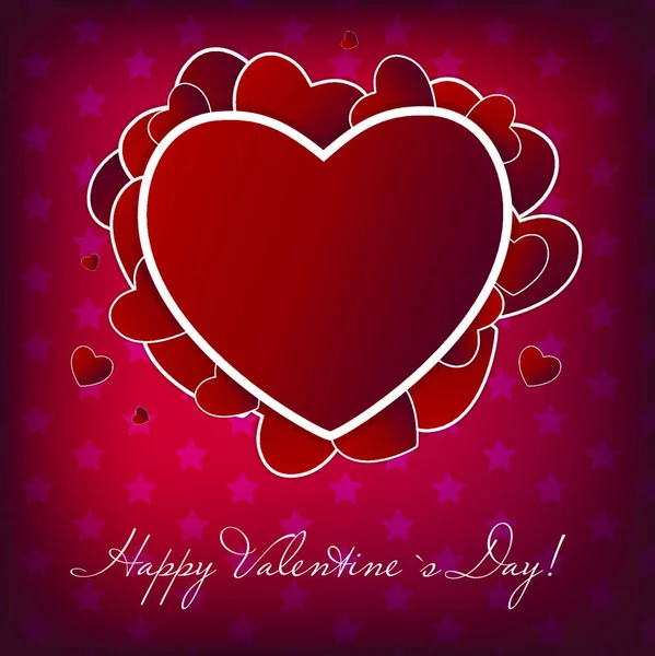 Boldog Valentin Napi Kártyát Szívvel Vektorillusztráció — Stock Vector