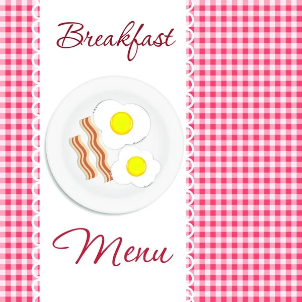 Ontbijt Menu Vector Illustratie — Stockvector