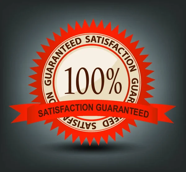 Satisfaction Garantie Illustration Vectorielle Étiquette — Image vectorielle