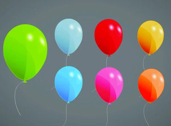 彩色的气球 矢量图 — 图库矢量图片