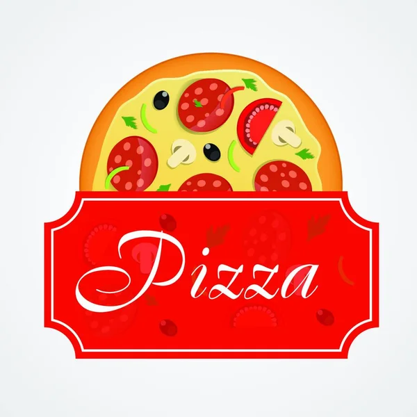 Modelo Menu Pizza Ilustração Vetorial —  Vetores de Stock