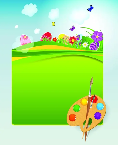 Vector Illustration Background Easter Eggs — Stock Vector